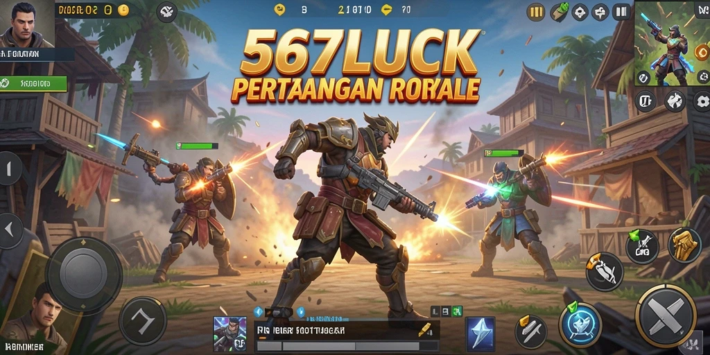 Tampilan aksi mendebarkan dalam gameplay Battle Royale 567LUCK.