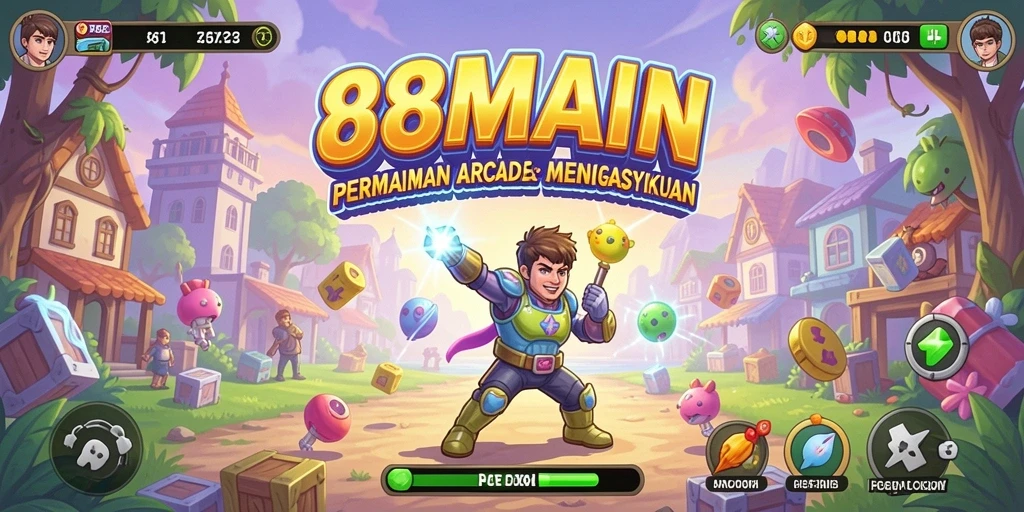 Tampilan gameplay menarik dari game Arcade 88MAIN dengan karakter yang dinamis dan grafis yang menawan.