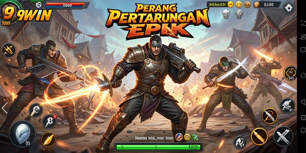 Tampilan gameplay seru dari 9WIN dengan pertarungan yang mendebarkan.