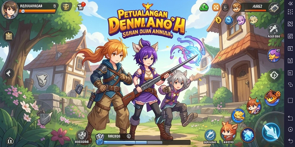 Tampilan gameplay seru dalam dunia anime yang menakjubkan.