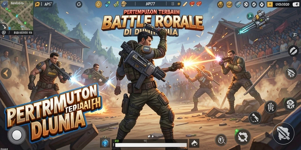 Gameplay API77 yang seru dalam pertarungan Battle Royale.