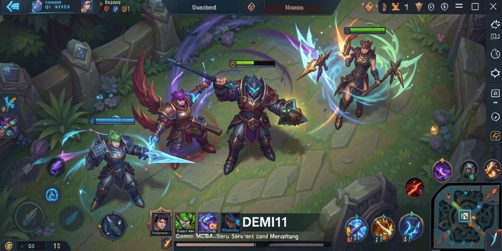 Tampilan gameplay seru dari DEMI11 dengan pertarungan tim yang intens.