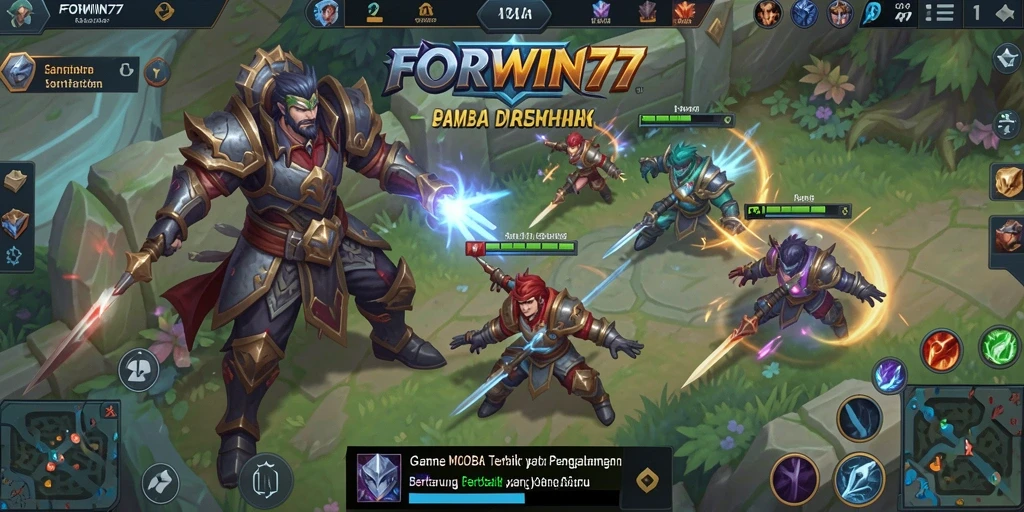Tangkapan layar menampilkan pertempuran seru dalam FORWIN77 dengan karakter ikonik.