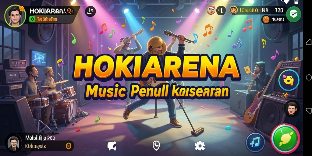 Tampilan antarmuka HOKIARENA dengan gameplay musik menarik.