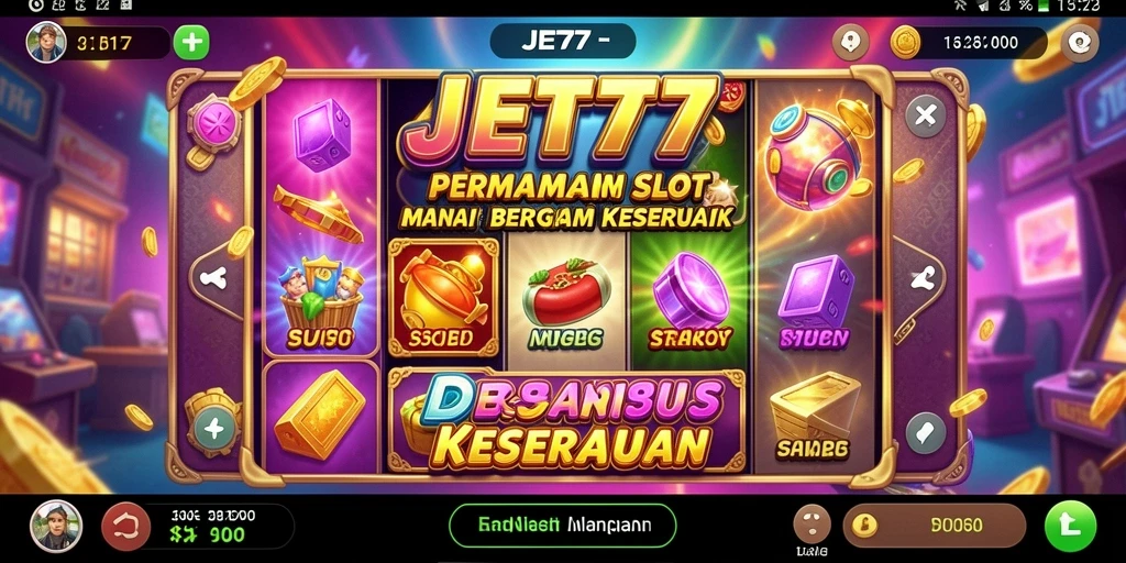 Tampilan menarik dari gameplay JET77 yang penuh warna.