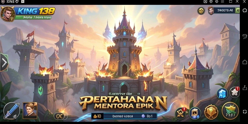 Tangkapan layar KING138 menunjukkan momen intensnya gameplay Tower Defense.