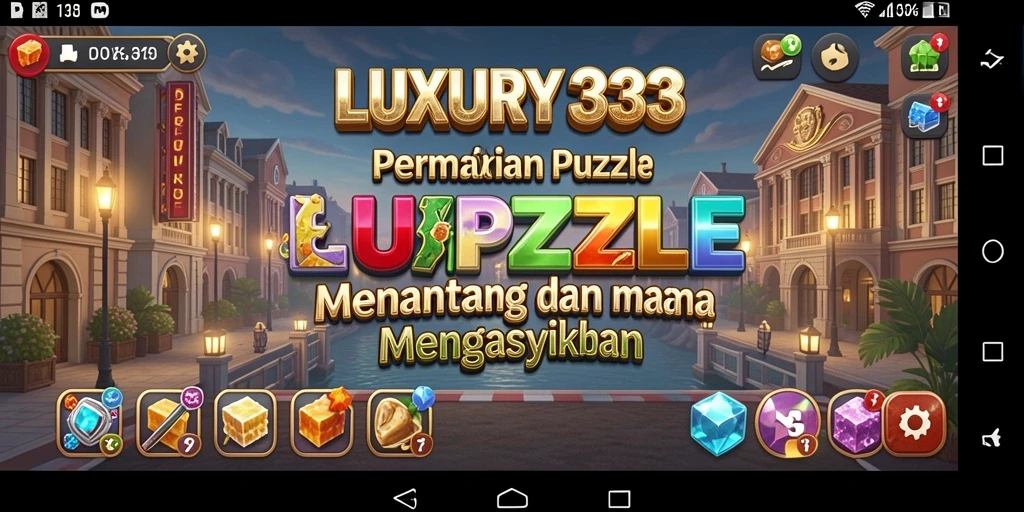 Tampilan utama gameplay LUXURY333 dengan level puzzle yang menantang.