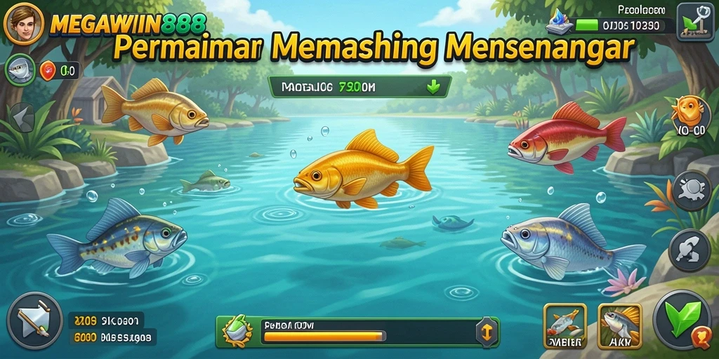 Gameplay seru MEGAWIN888 saat menangkap ikan di laut.